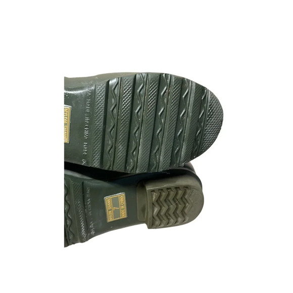 Women's LLBean Wellie Rain Boots‎ Black, Red Plaid Rubber Boots Size 7 - Picture 5 of 7